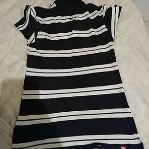 Black and white polo shirt